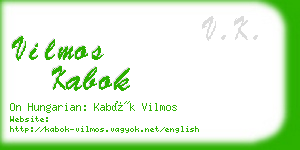 vilmos kabok business card